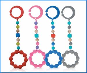 Silicone ring teether with clip | Nuby