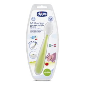 Cucchiaio morbido silicone 6m+ verde up | Chicco