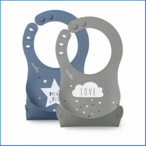 Bavaglino silicone powder blu/sage [4370] | Nuvita