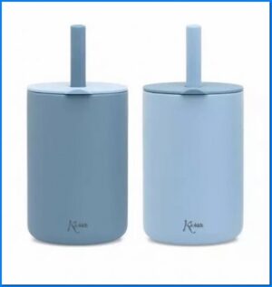 Bicchiere 180ml silicone blu 2 pezzi | KioKids