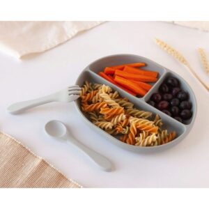 Set stoviglie grigio 3u | KioKids