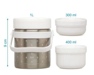 Termos bianco-acciaio 1000ml | KioKids