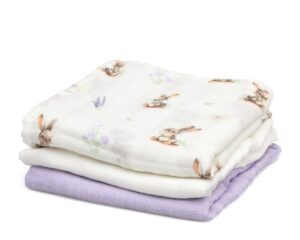 Mussolina 70x70cms bambu lavanda 3u | KioKids