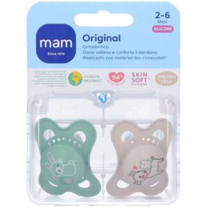 Succhietti original circular pp 2 6m silicone conf. doppia neutro | MAM