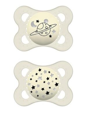 Succhietti original night circular pp 2 6m silicone conf. doppia neutro | MAM