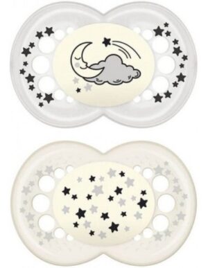 Succhietti original night circular pp 6+ silicone conf. doppia neutro | MAM