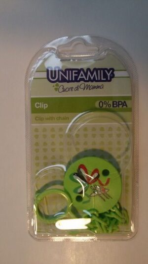 Clip con catenella verde | Unifamily
