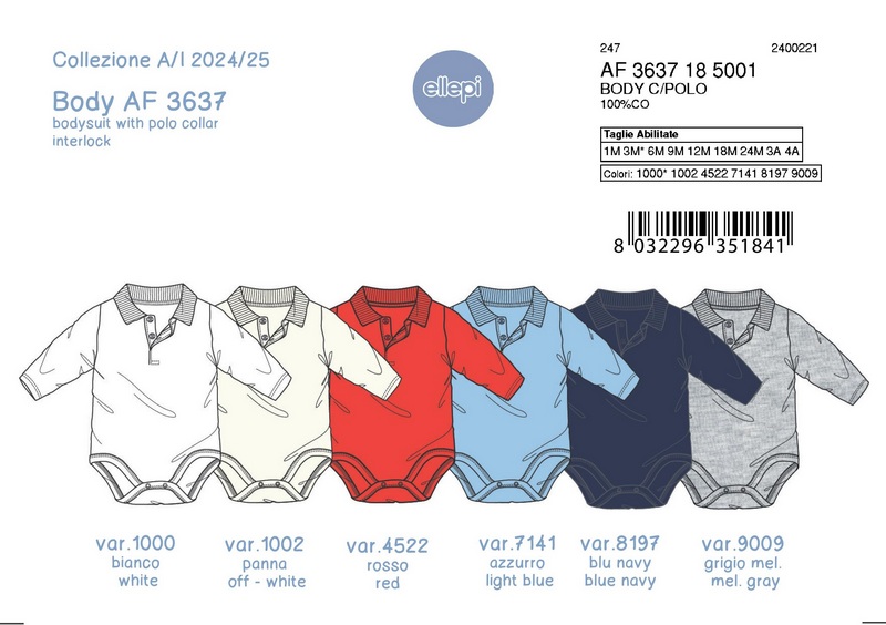 Body c/collo - pz. 3 | Ellepi