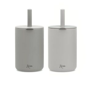 Bicchiere 180ml silicone grigio 2 pz | KioKids