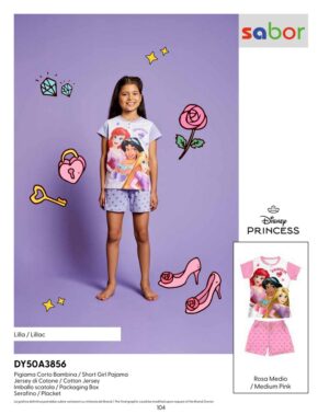 Pigiama 3/4 4/5 5/6 7/8 9/10 princess | Sabor