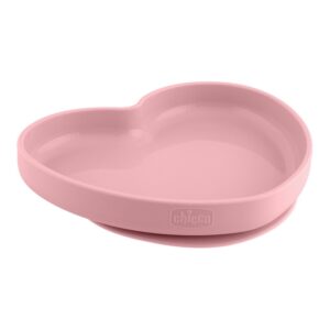 Piatto cuore con ventosa silicone rosa | Chicco