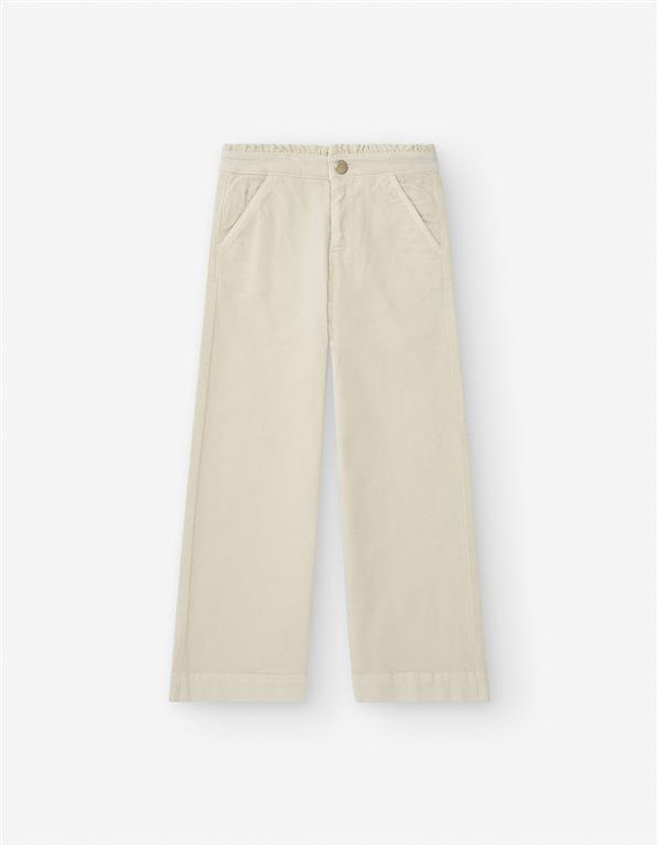 Pantaloni in velluto a coste bianco 3/4- | Zippy