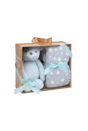 Orso 100x100cm copertina bebe blu | KioKids