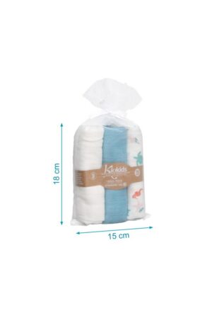 Mussolina 70x70cms bambu blu 3u | KioKids