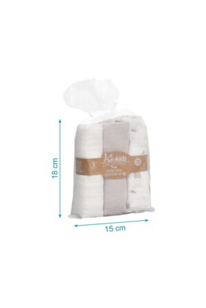 Mussolina 70x70cms bambu grigio chiaro 3u | KioKids