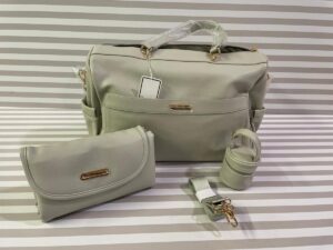 Set nascita (borsa+fasciatoio+p/ciuccio | Pastello